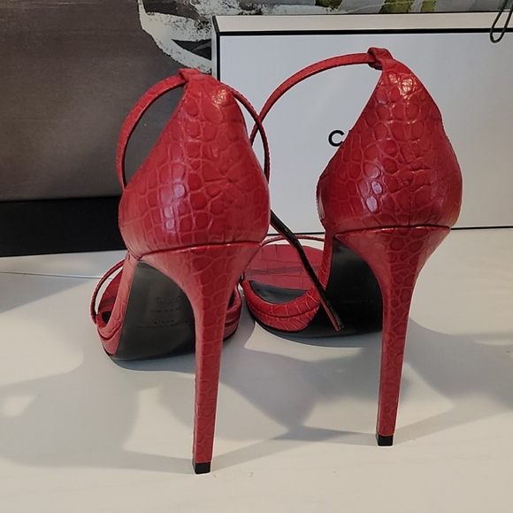 ONE DAY SALE!! 12/1/21.  Saint Laurent red crocodile sandals - Picture 5 of 7